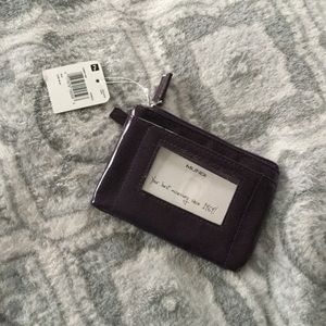 NWT Mundi deep purple coin purse with ID slot